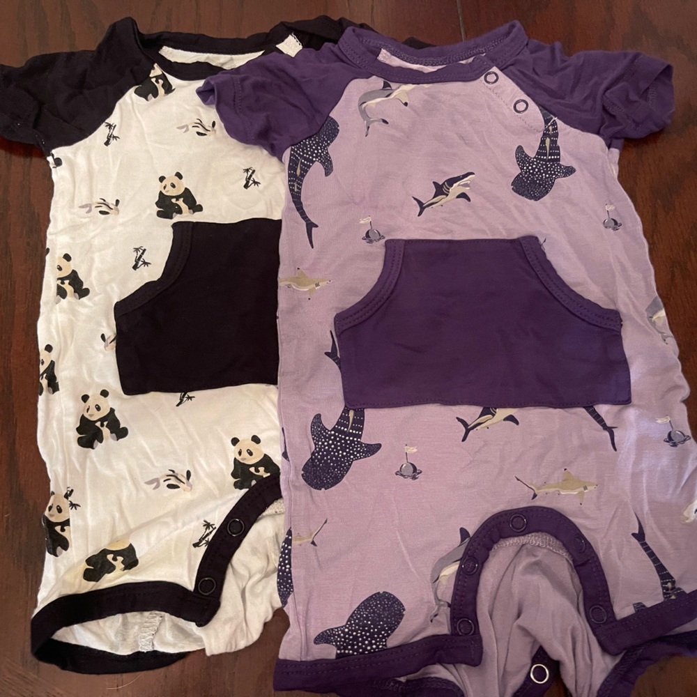 2 Kyte baby shortalls Sz 3-6 m